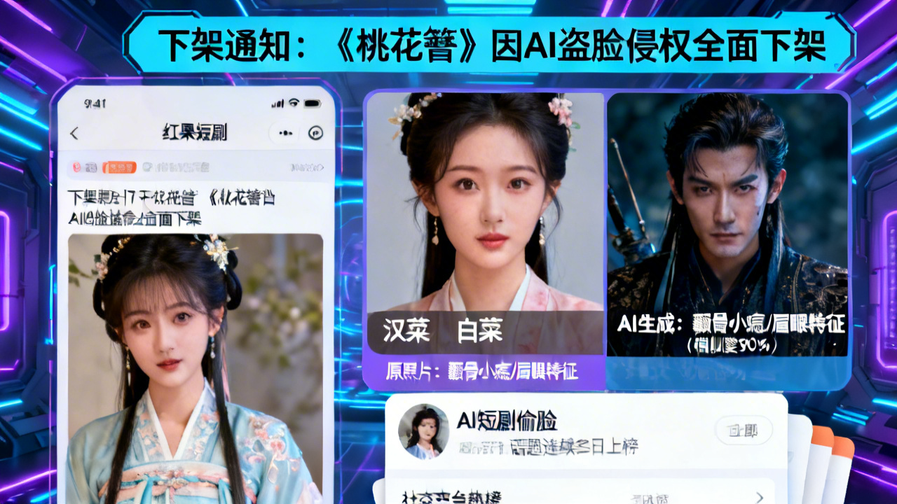 红果短剧下架侵权AI剧《桃花簪》 生成式AI合规边界引行业关注