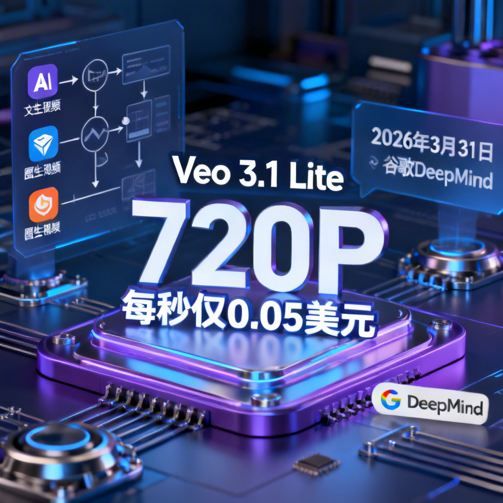 谷歌DeepMind推出Veo 3.1 Lite AI视频模型 720P每秒仅0.05美元