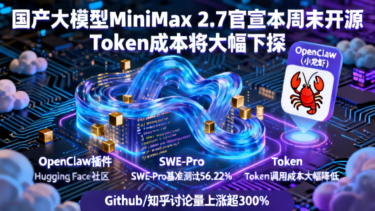 国产大模型MiniMax 2.7官宣本周末开源 Token成本将大幅下探