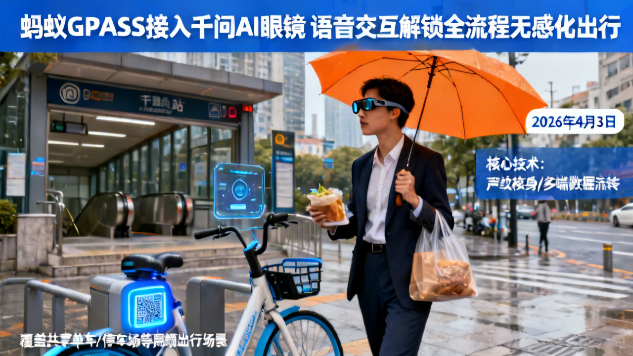蚂蚁GPASS接入千问AI眼镜 语音交互解锁全流程无感化出行