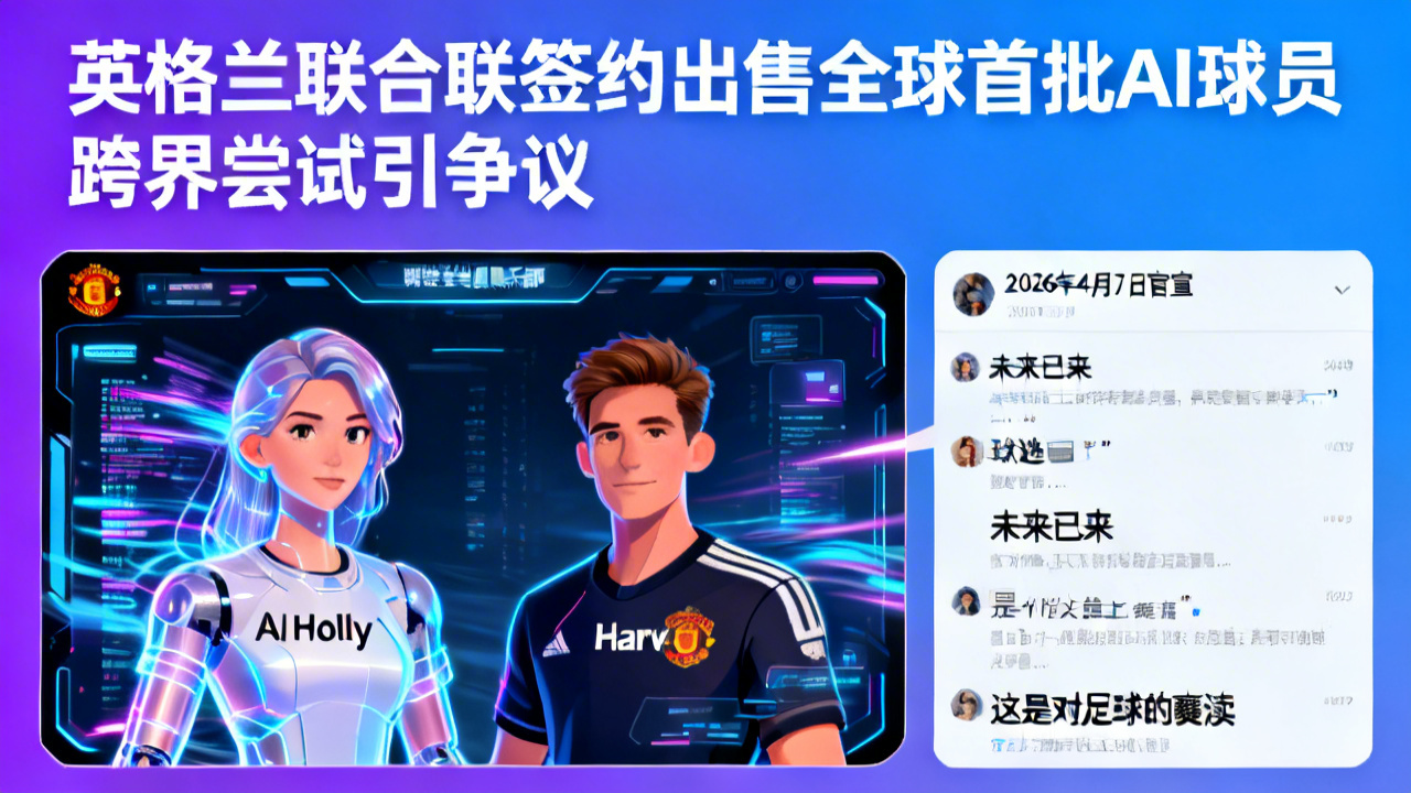 英格兰联合联签约出售全球首批AI球员 跨界尝试引争议