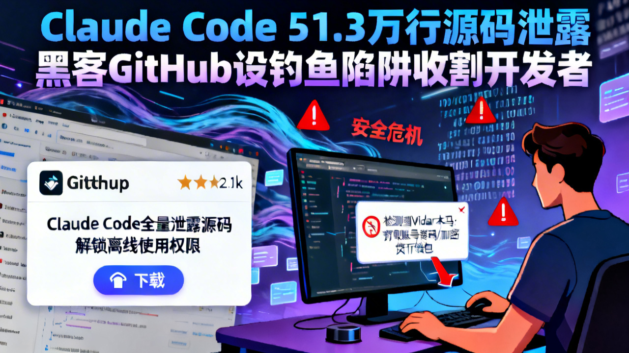 Claude Code 51.3万行源码泄露 黑客GitHub设钓鱼陷阱收割开发者