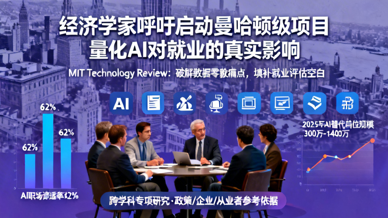 经济学家呼吁启动曼哈顿级项目 量化AI对就业的真实影响