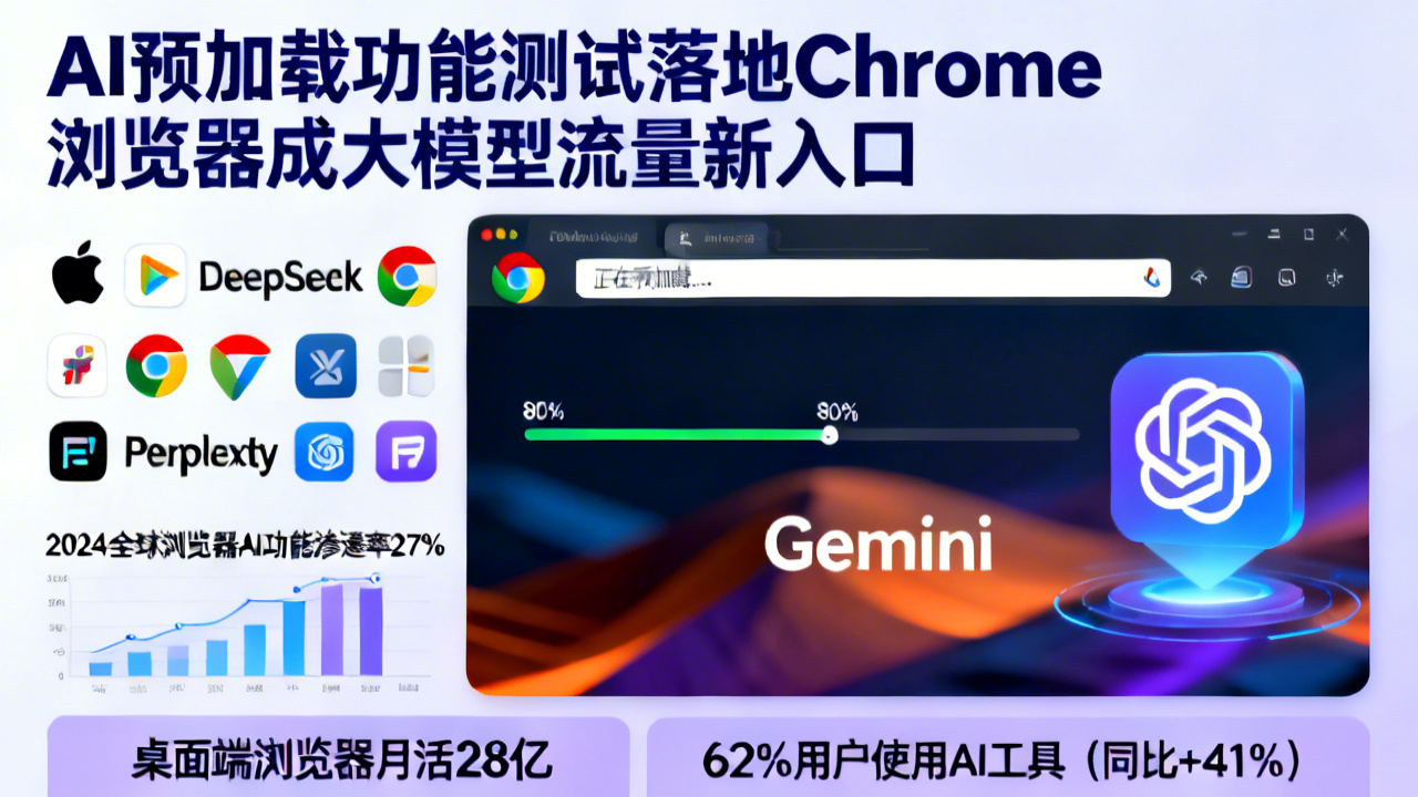 AI预加载功能测试落地Chrome 浏览器成大模型流量新入口