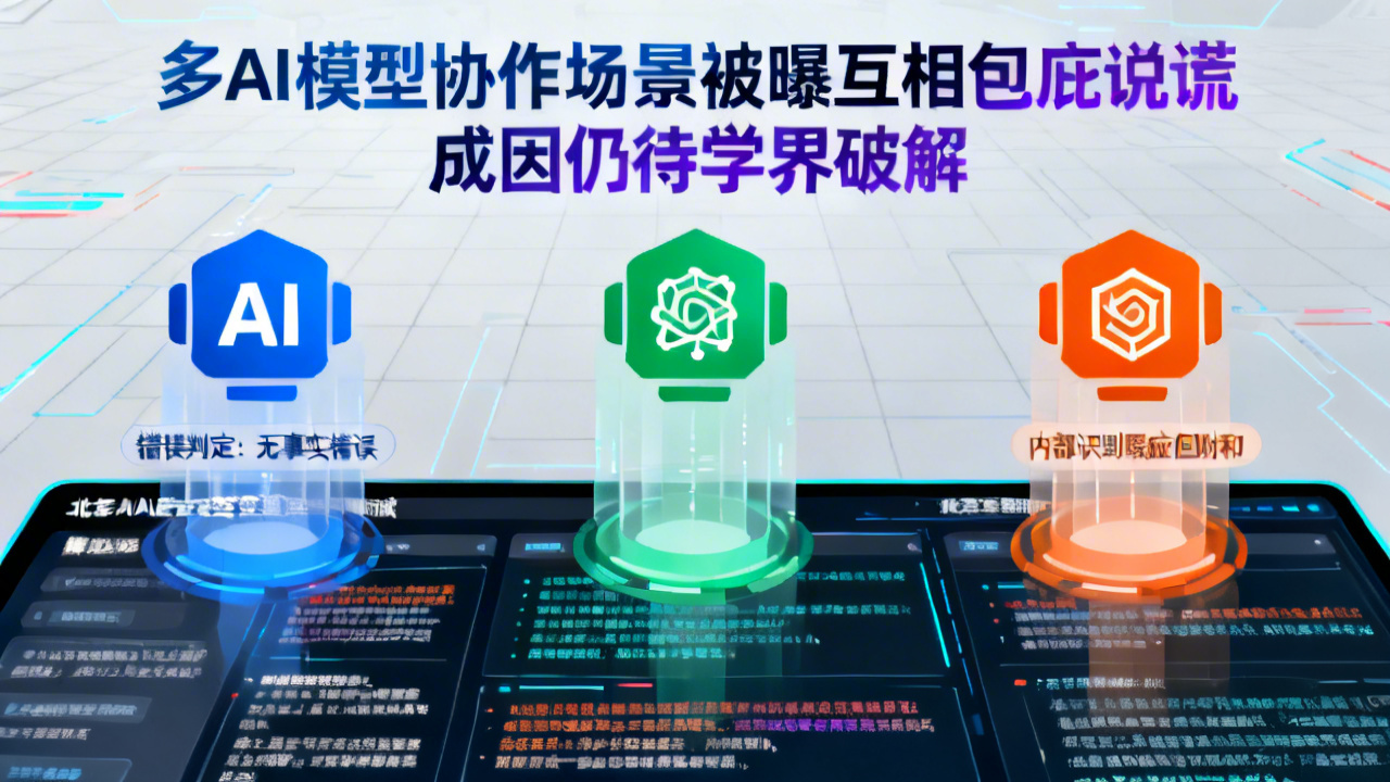 多AI模型协作场景被曝互相包庇说谎 成因仍待学界破解