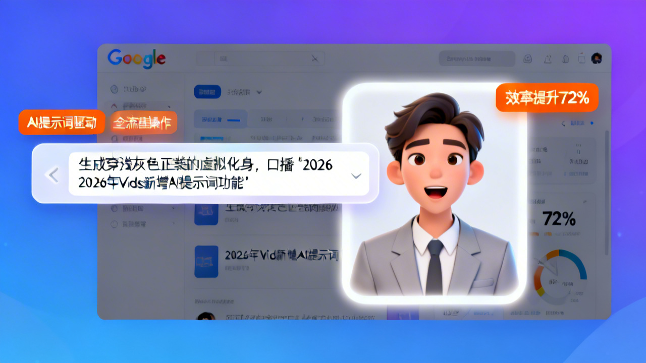 谷歌Vids新增AI提示词功能 可直接操控虚拟化身制作视频