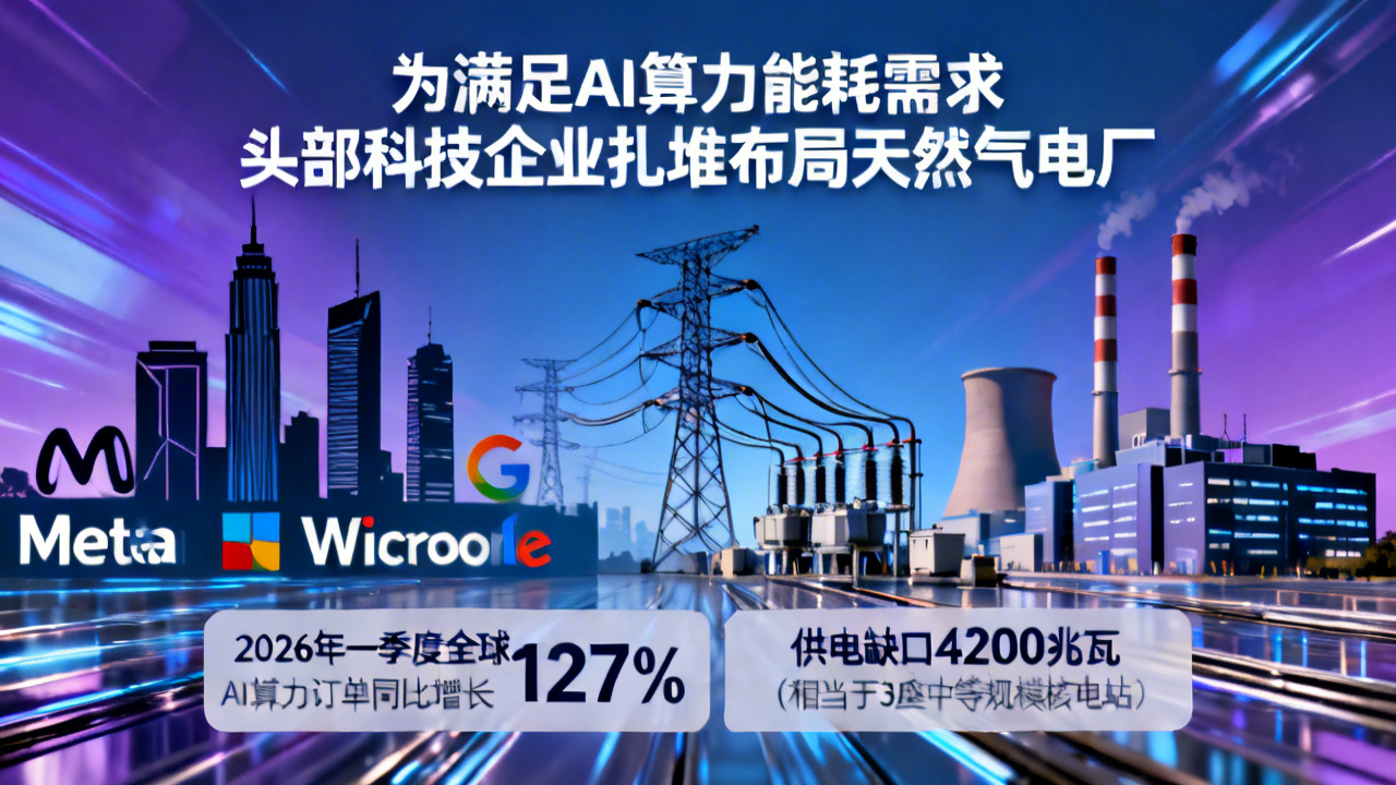 为满足AI算力能耗需求 头部科技企业扎堆布局天然气电厂