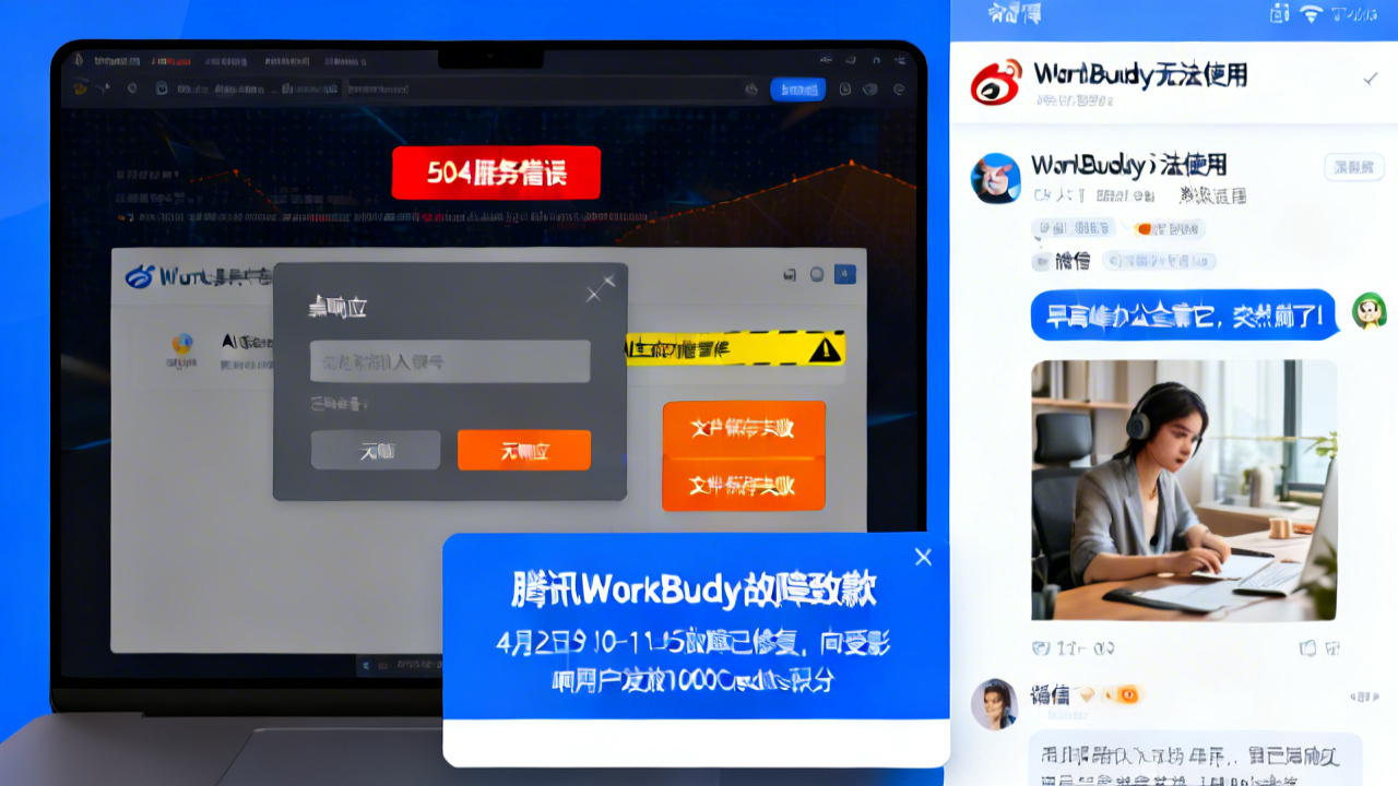 腾讯AI协作工具WorkBuddy突发大规模故障 官方致歉发千积分补偿