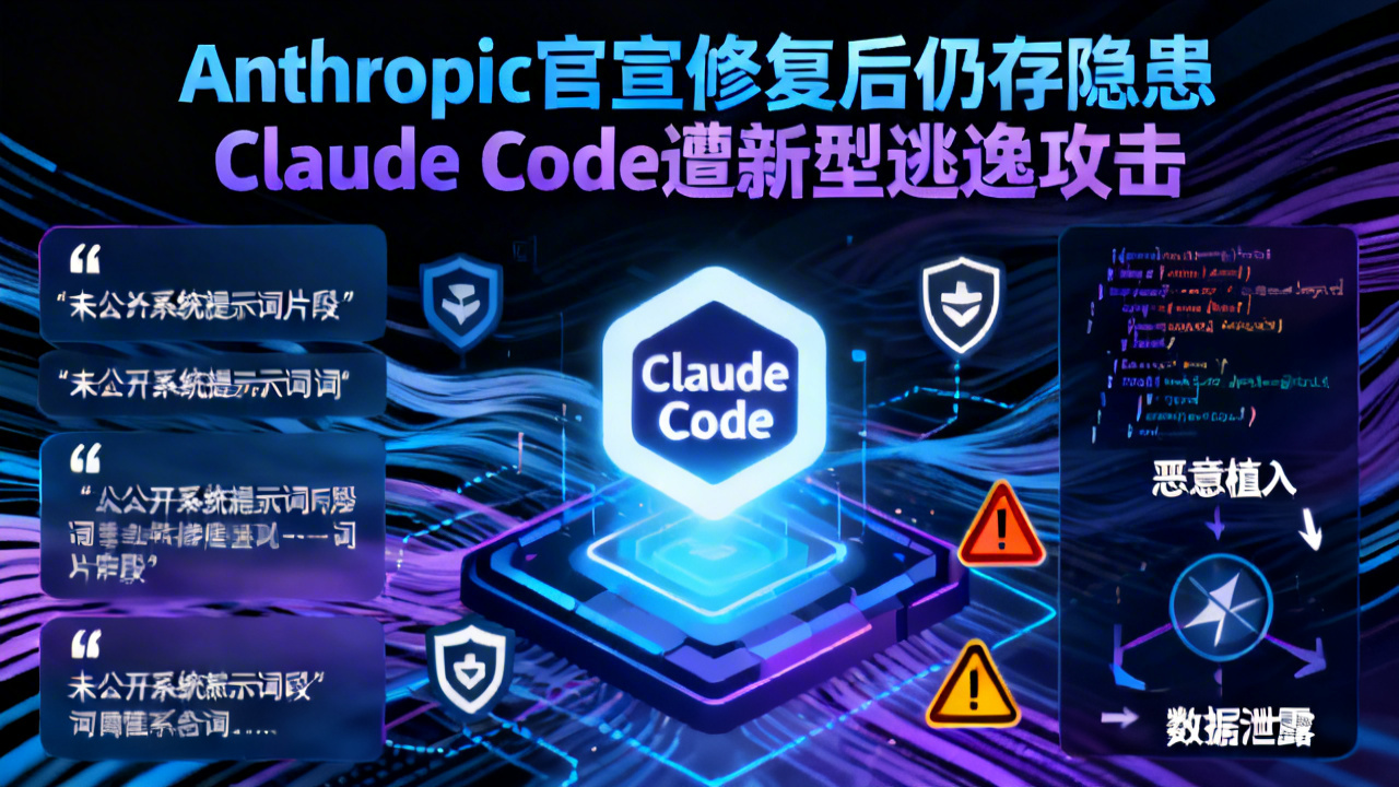 Anthropic官宣修复后仍存隐患 Claude Code遭新型逃逸攻击