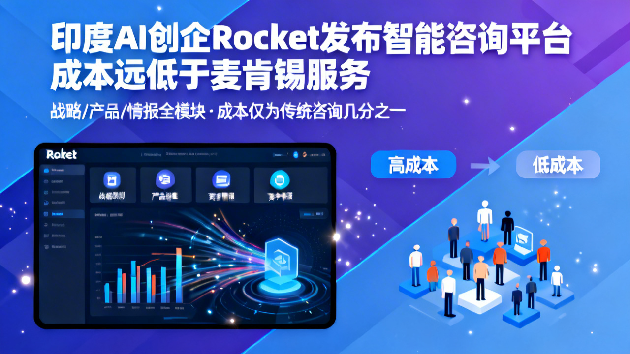 印度AI创企Rocket发布智能咨询平台 成本远低于麦肯锡服务