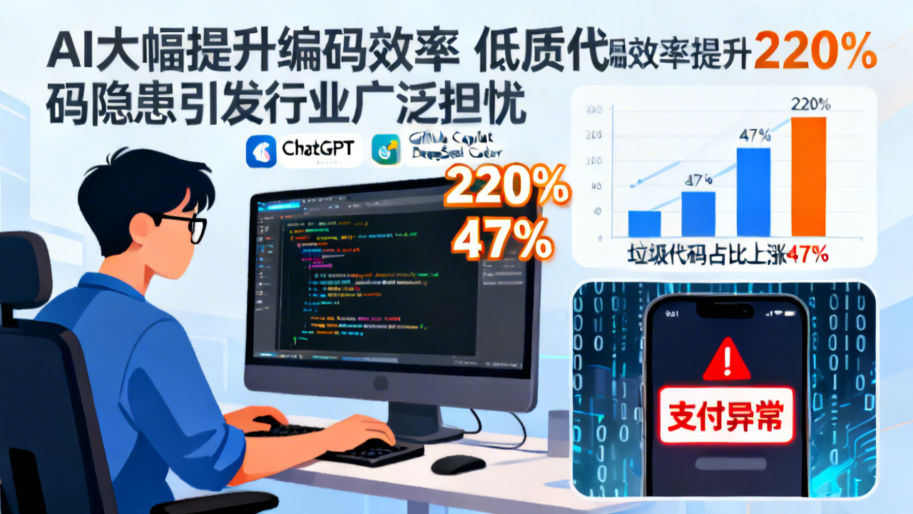 AI大幅提升编码效率 低质代码隐患引发行业广泛担忧