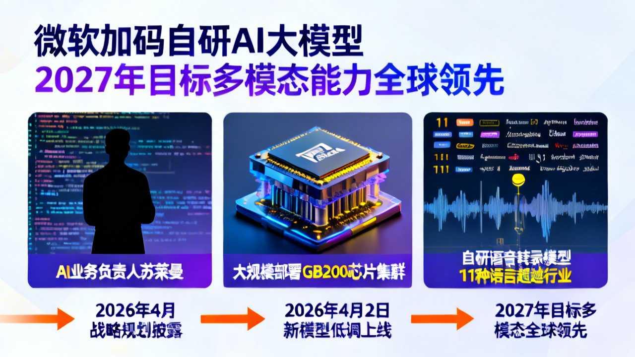 微软加码自研AI大模型 2027年目标多模态能力全球领先