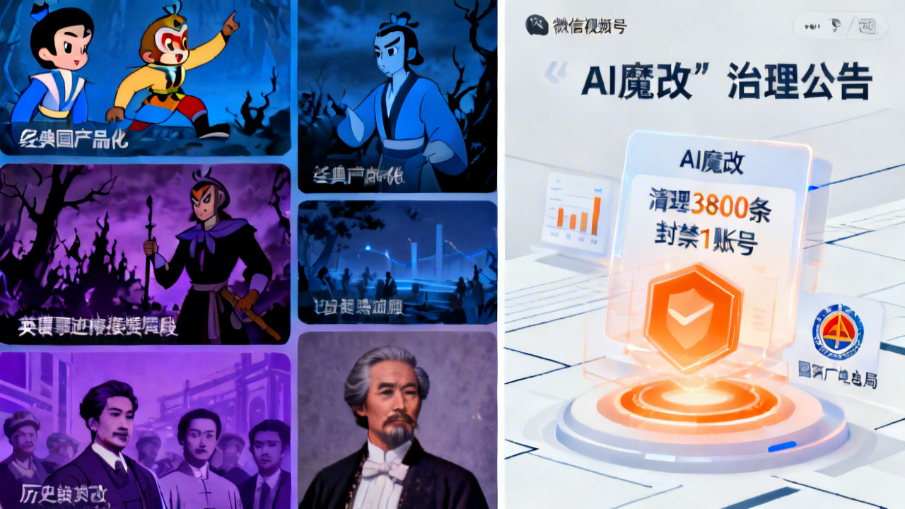 微信出手整治AI魔改视频 已清理违规内容3800条封禁1账号