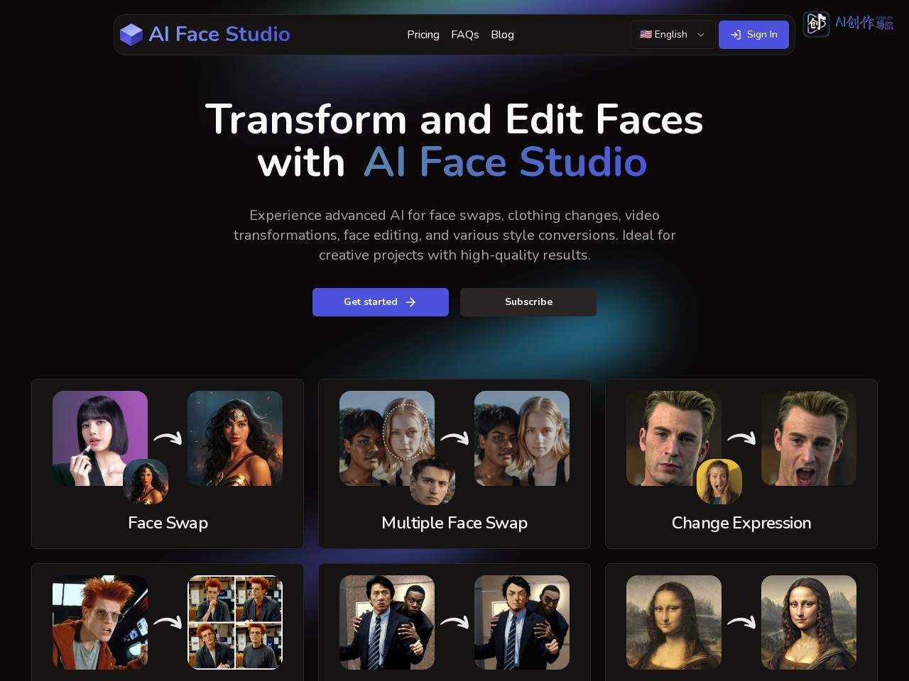 AI Face Studio 网站截图
