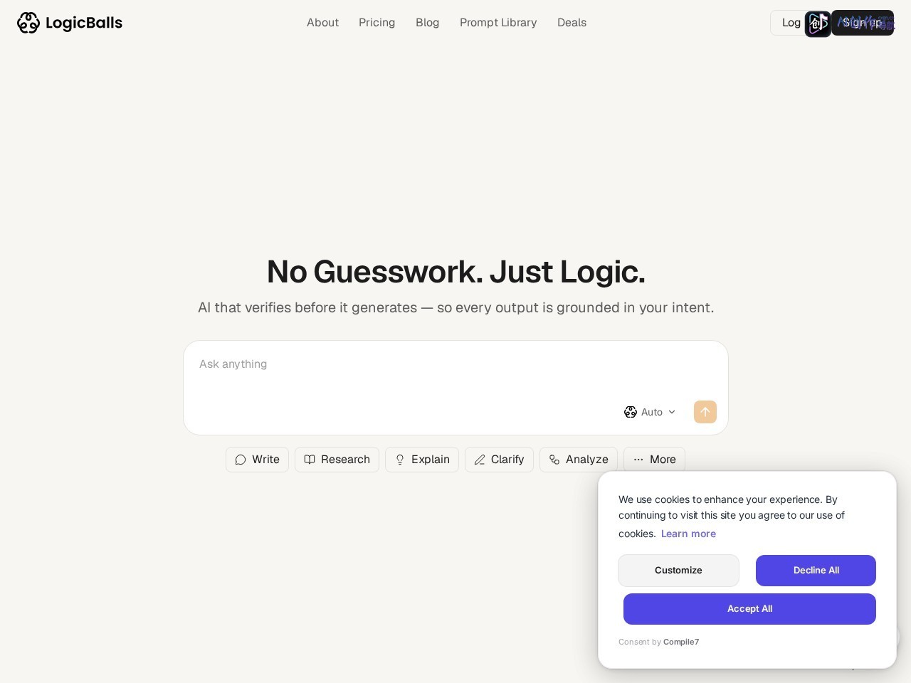 LogicBalls 网站截图