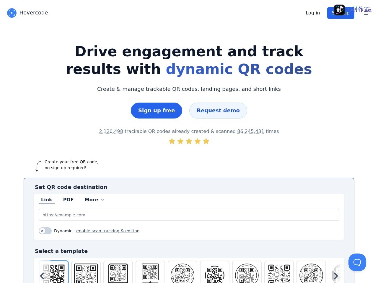 HoverCode 网站截图
