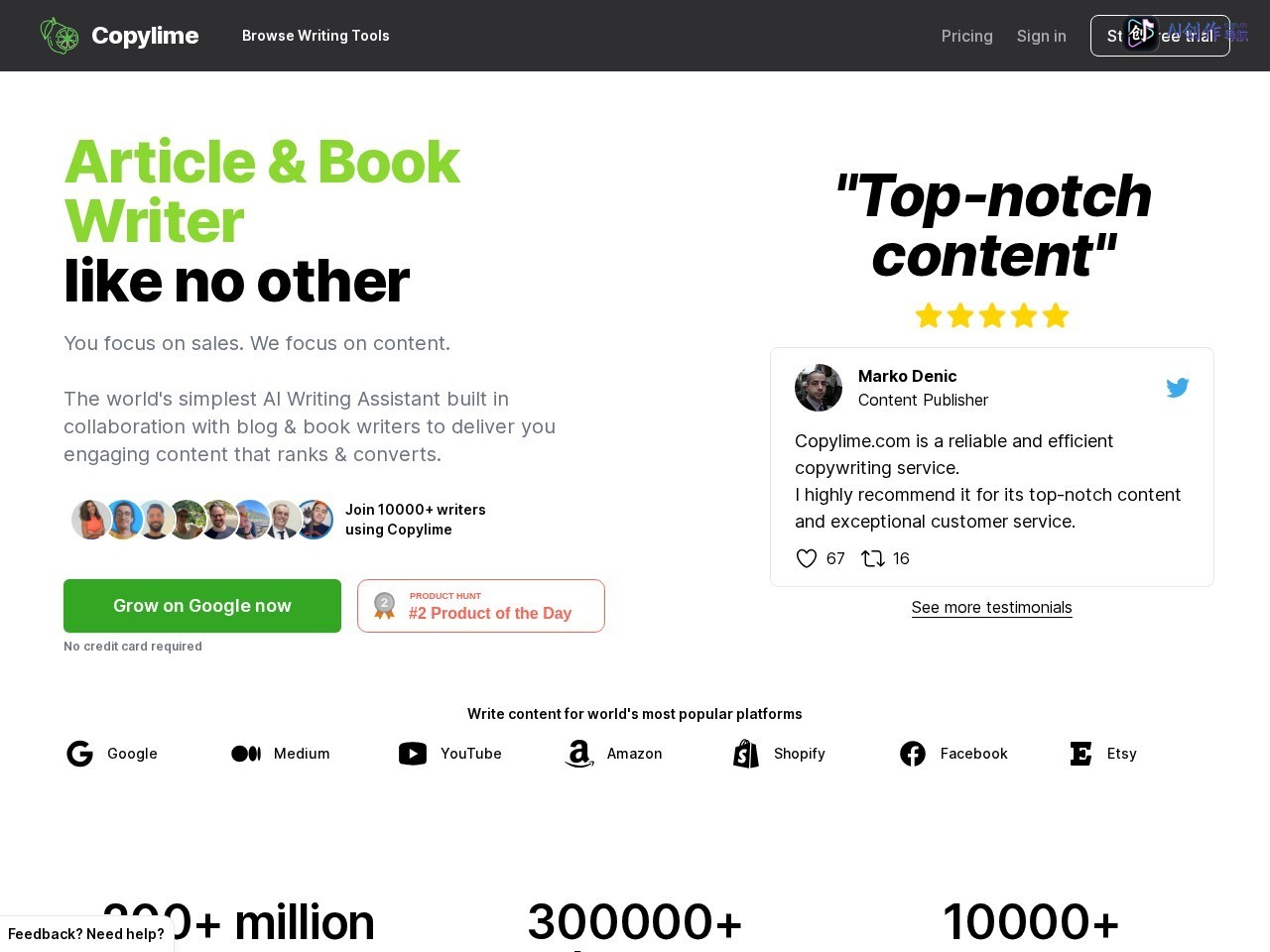Copylime 网站截图