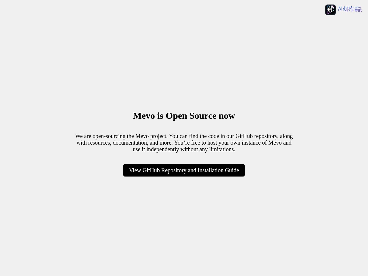 Mevo 网站截图