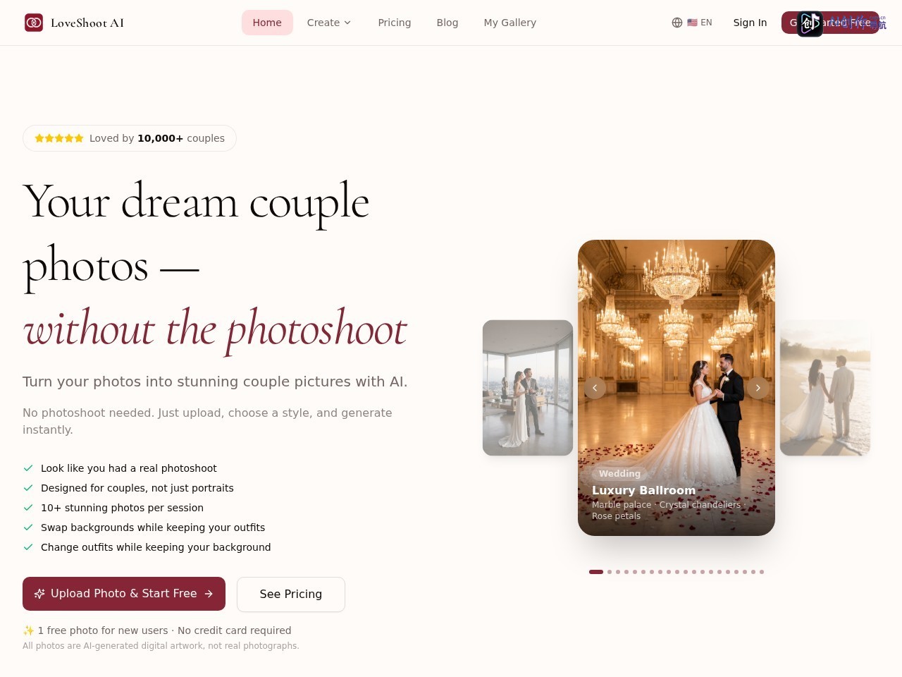 LoveShoot AI 网站截图
