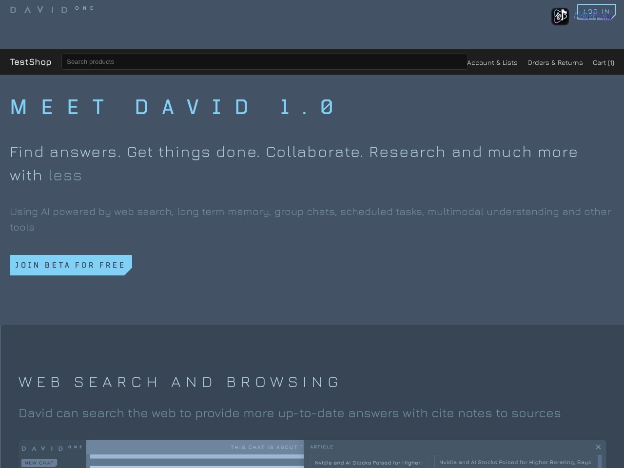 David One 网站截图