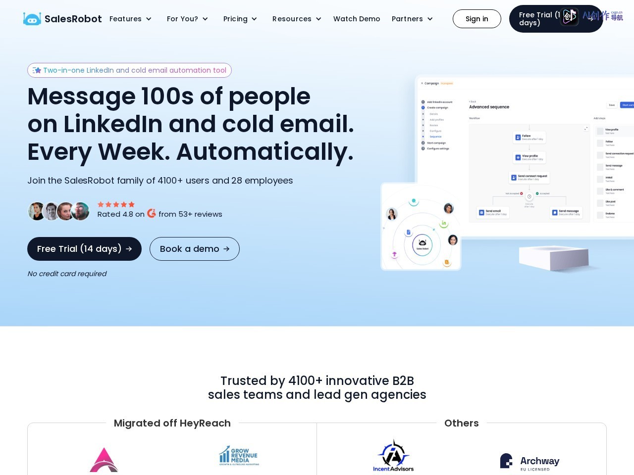 SalesRobot 网站截图