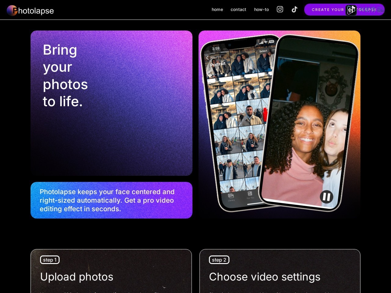 Photolapse AI 网站截图
