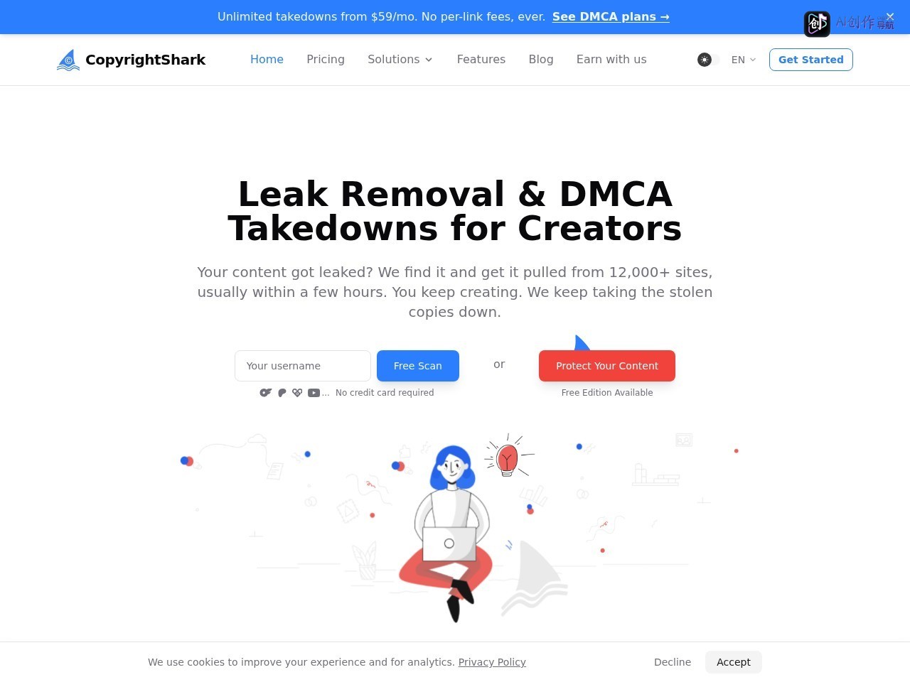 CopyrightShark 网站截图
