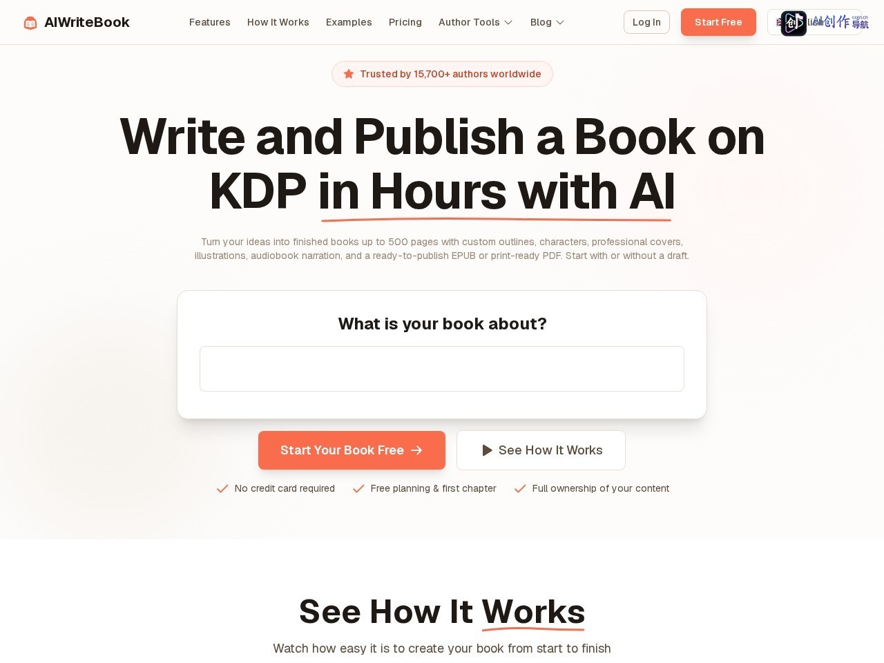 AIWriteBook 网站截图