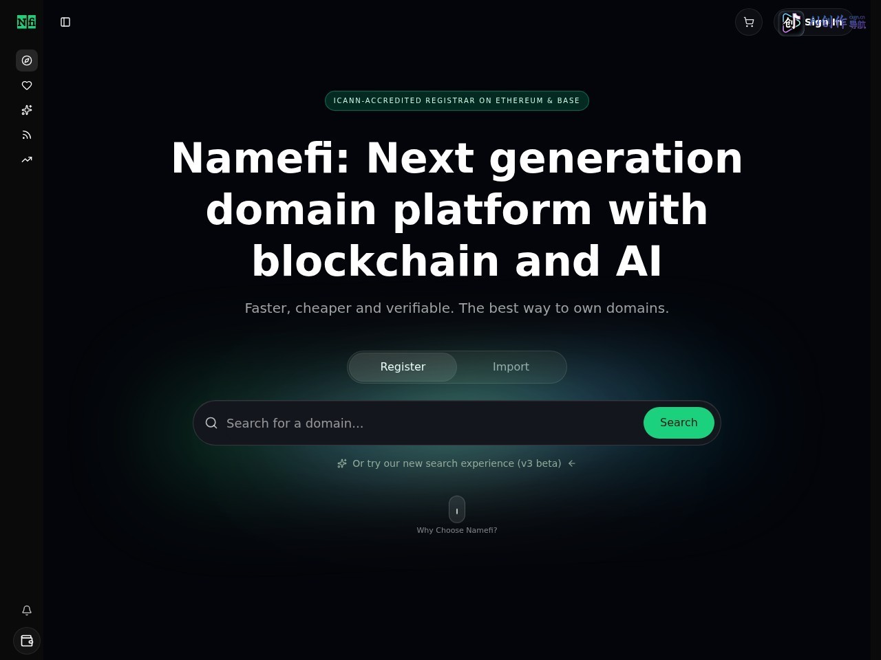 Namefi 网站截图
