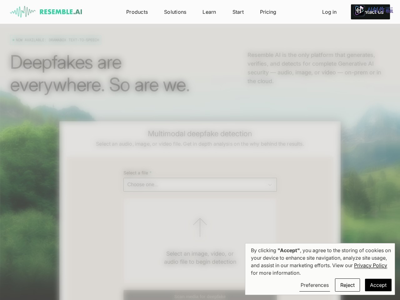 Resemble AI 网站截图