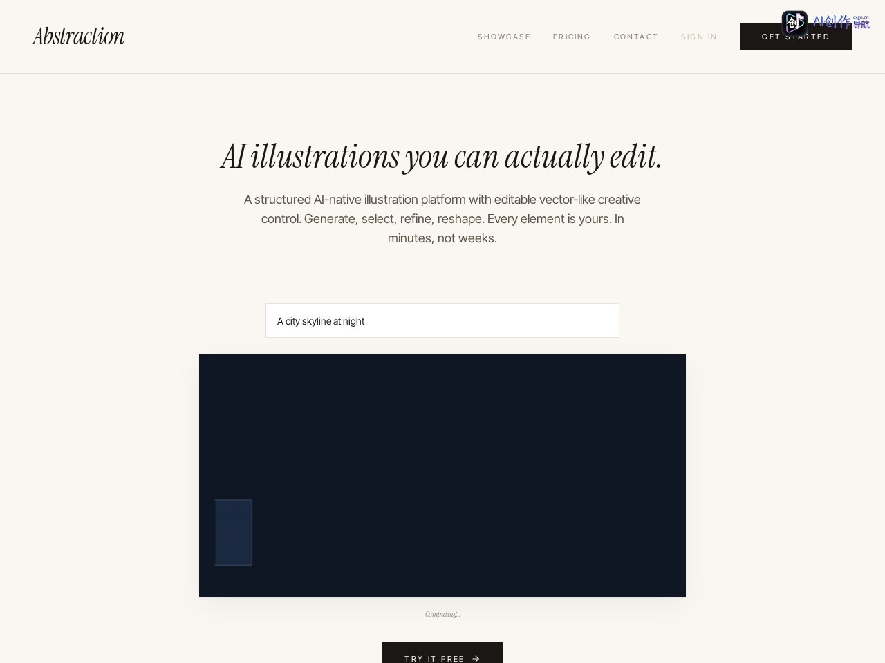 Abstraction AI Illustration Platform 网站截图