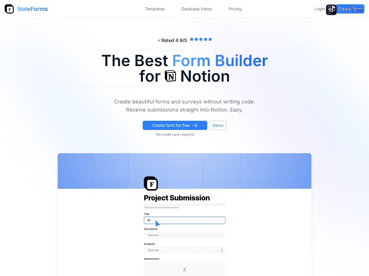 NoteForms 网站截图