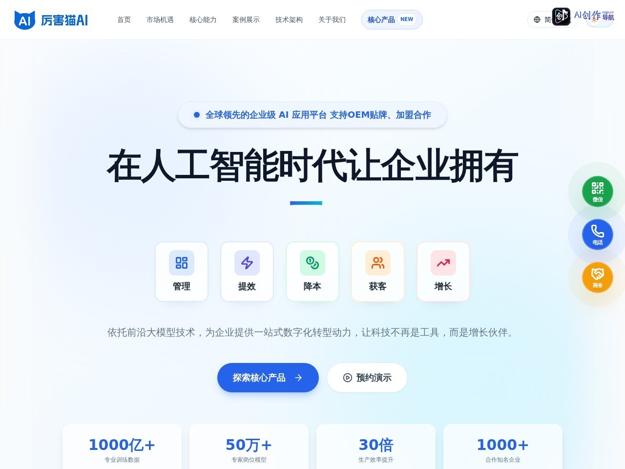 厉害猫AI 网站截图