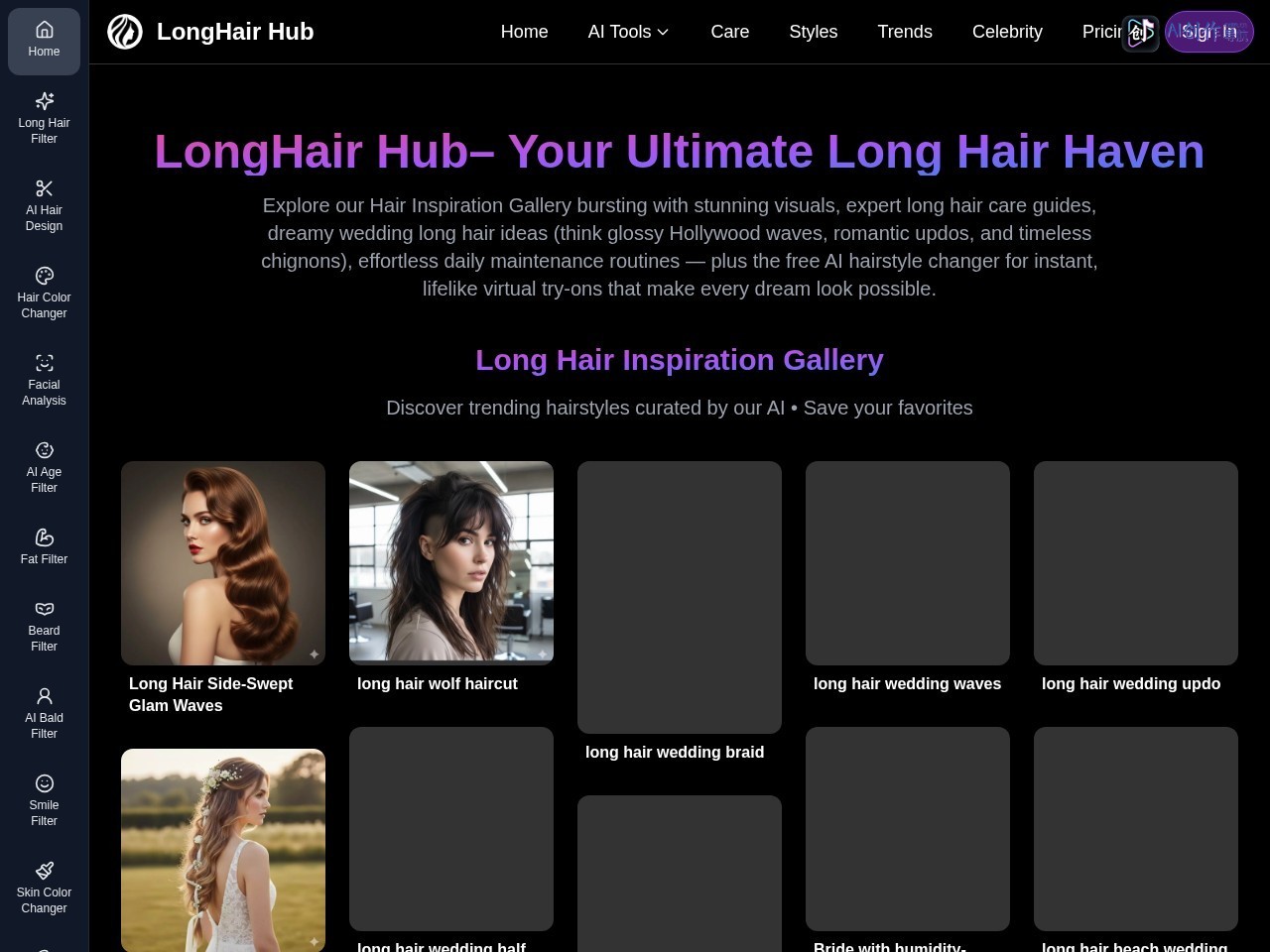 LongHair Hub 网站截图