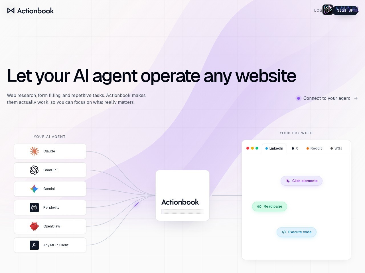 Actionbook 网站截图