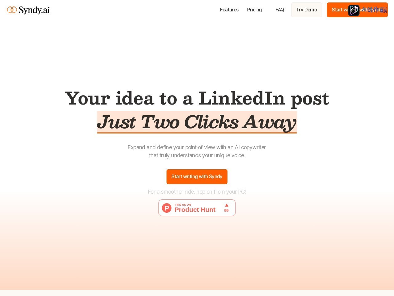 Syndy LinkedIn 网站截图