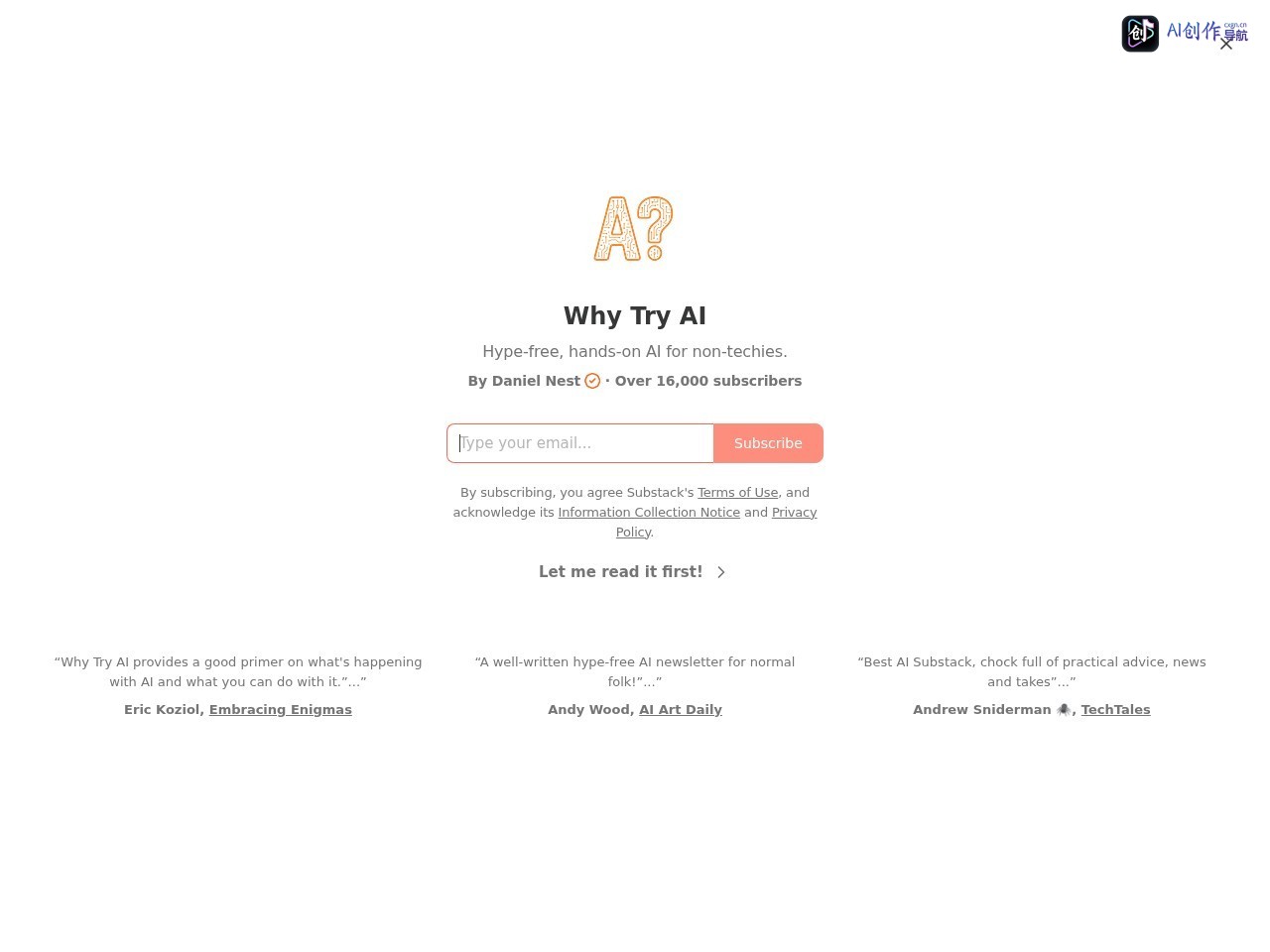 Why Try AI 网站截图