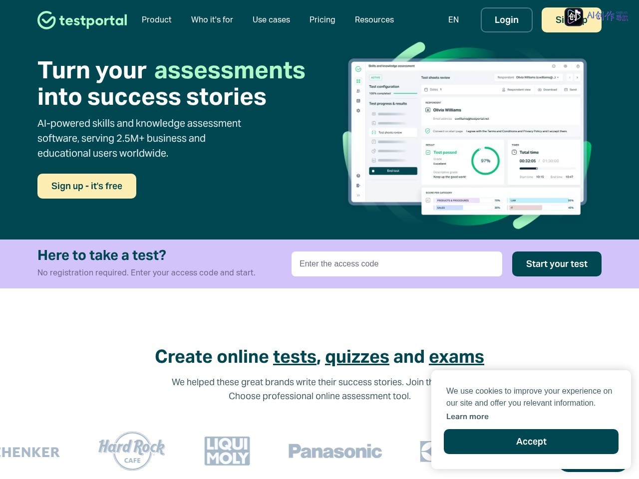 Testportal 网站截图