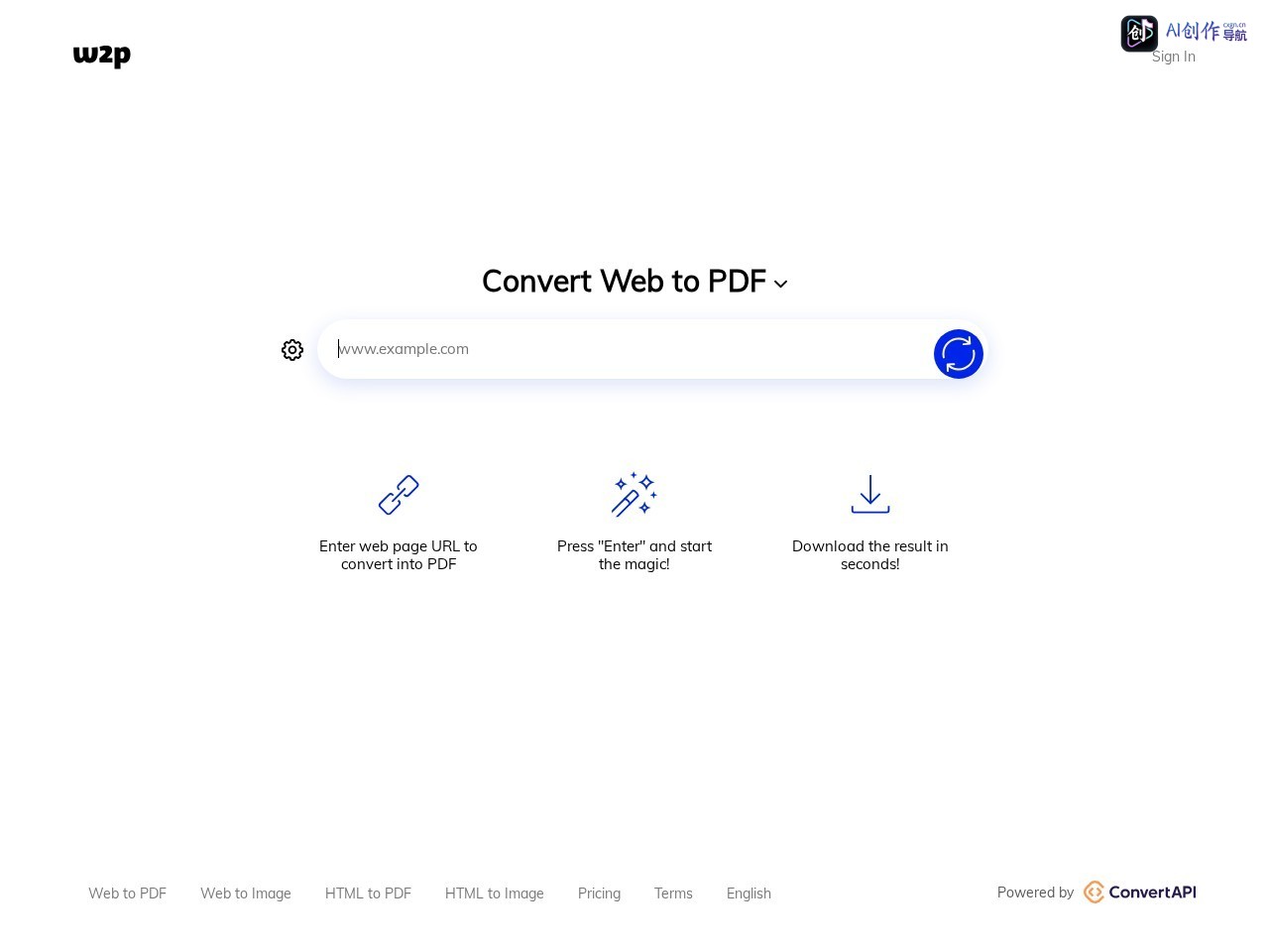 Web to PDF Converter 网站截图