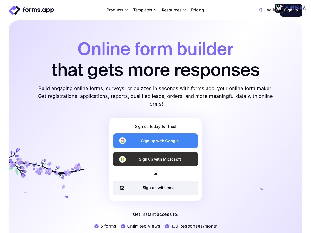 forms.app 网站截图
