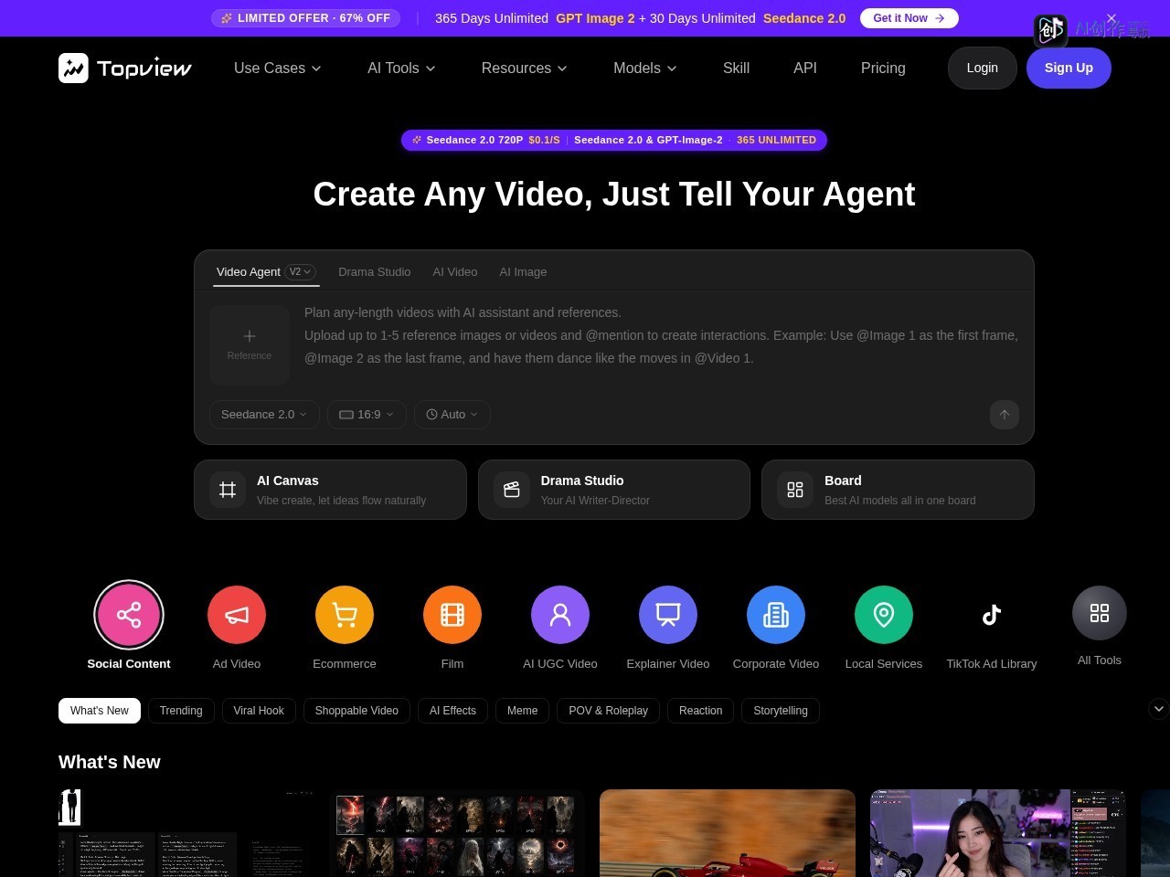 Topview AI 网站截图