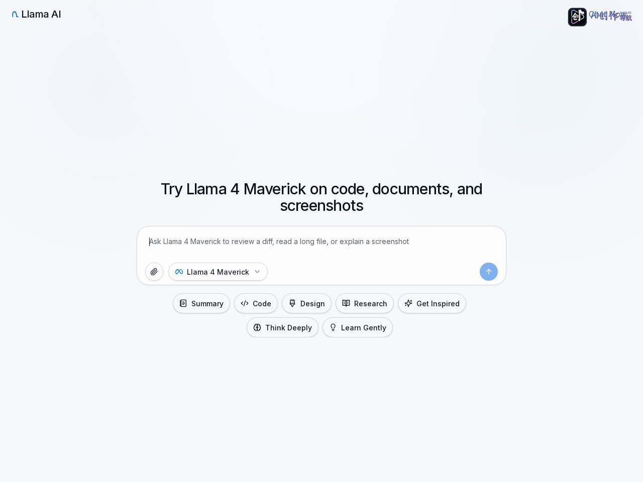 Llama 4 Maverick 网站截图