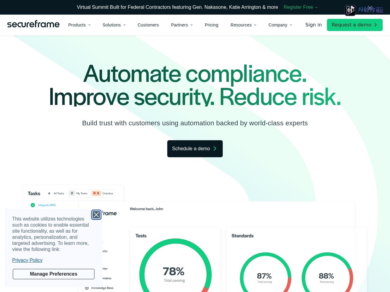 Secureframe 网站截图