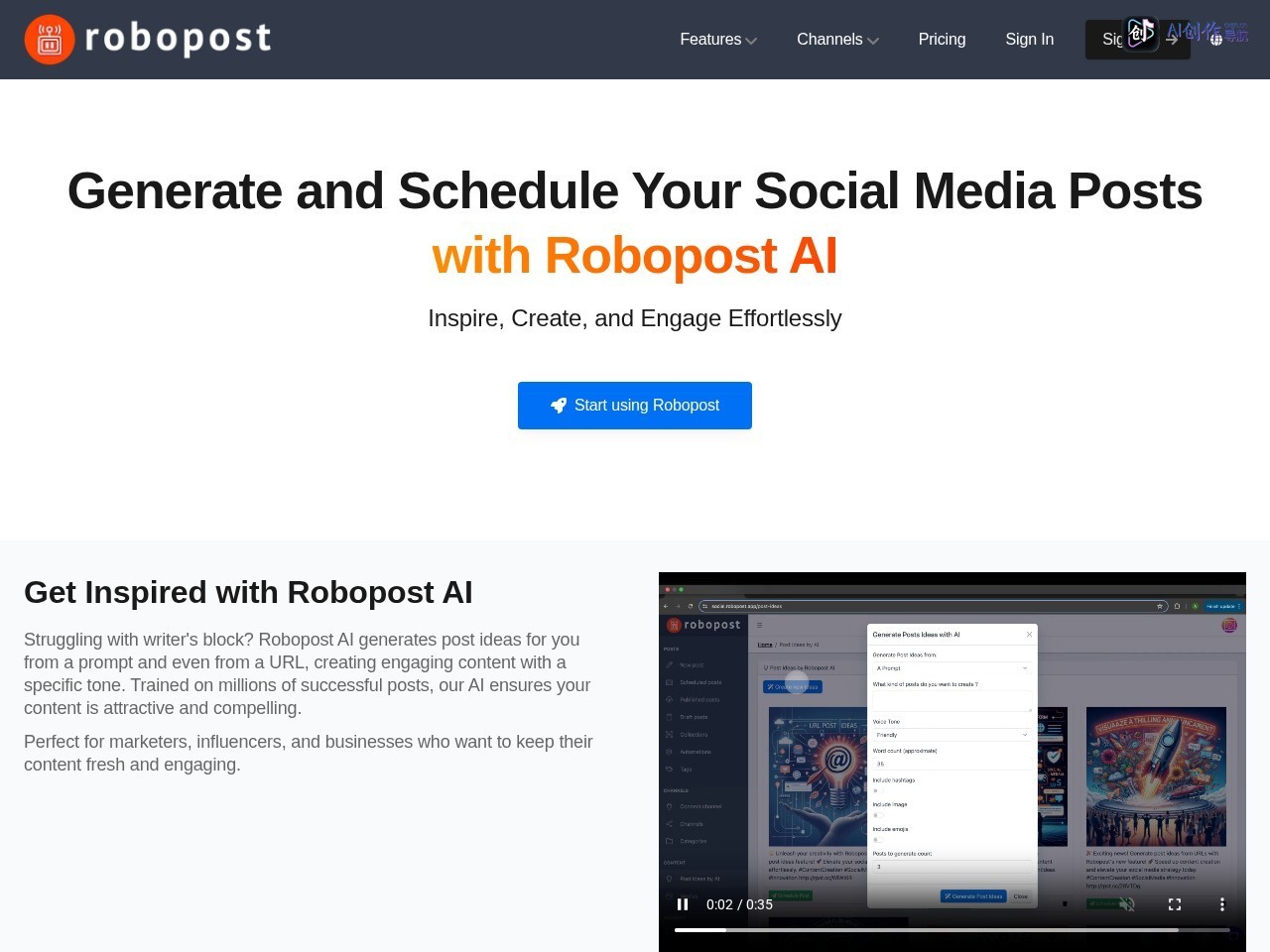 Robopost AI 网站截图