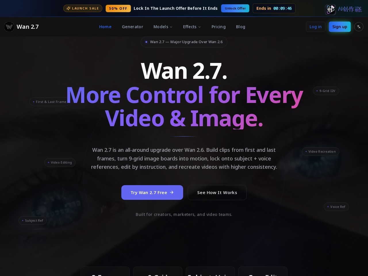 Wan 2.7 网站截图