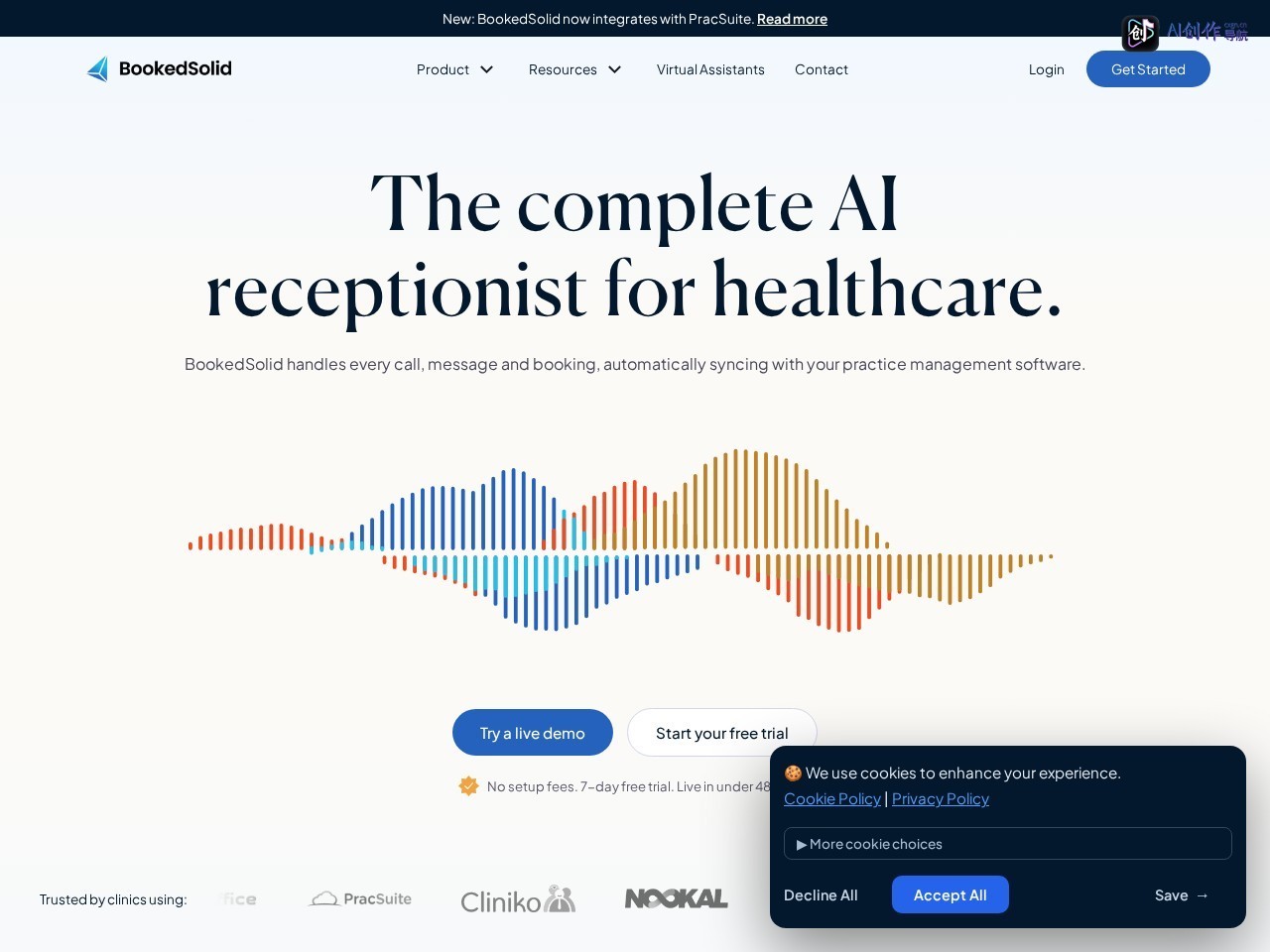 BookedSolid 网站截图