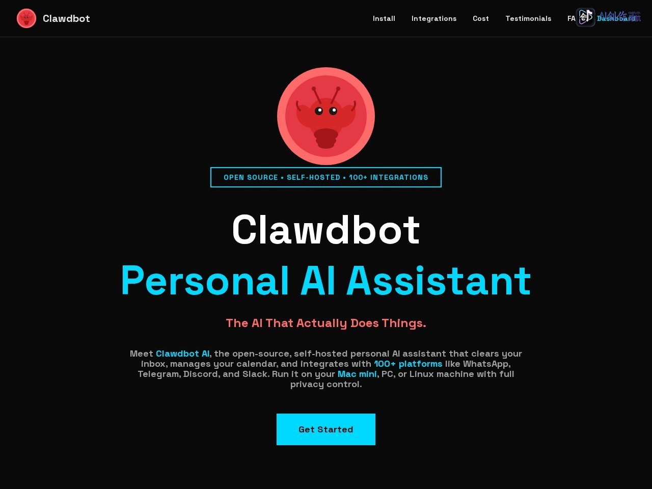 Clawdbot 网站截图