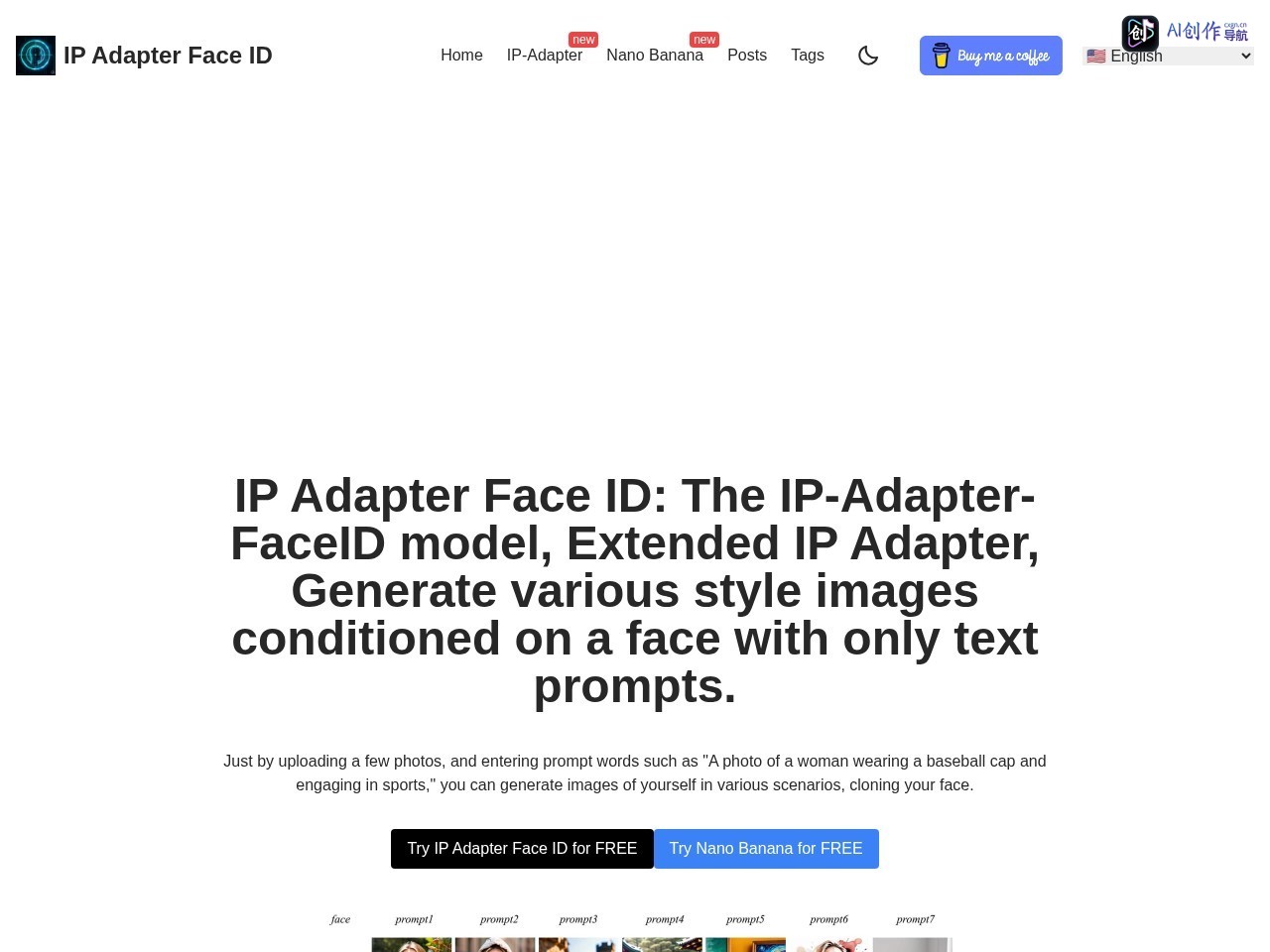 IP Adapter Face ID 网站截图