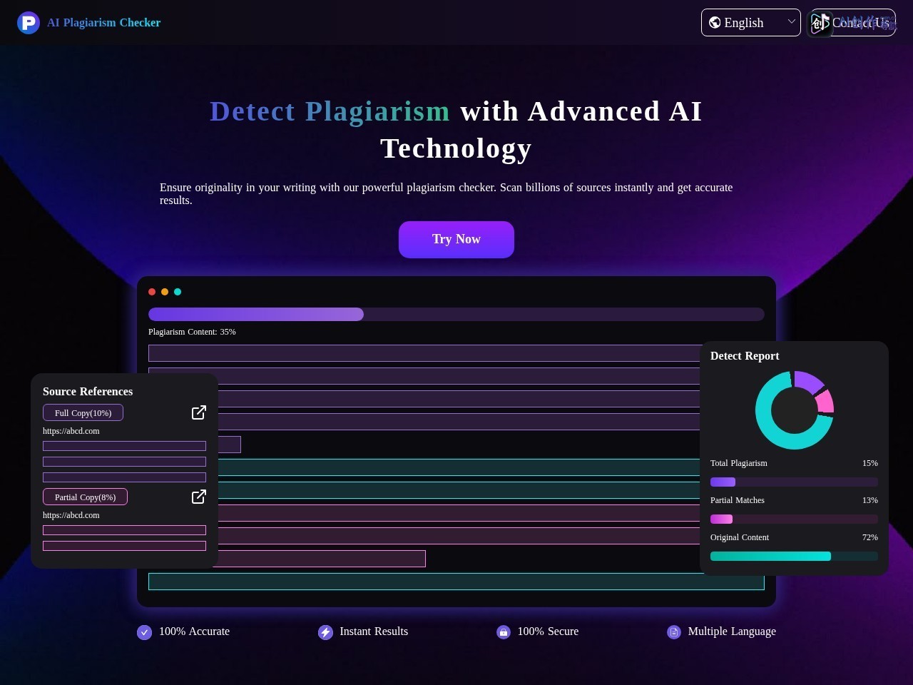 AI Plagiarism Checker 网站截图