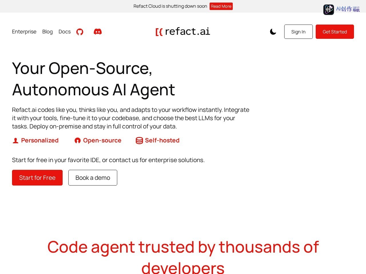 Refact.ai 网站截图